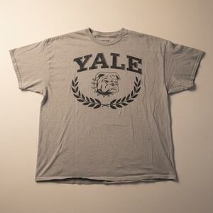 Yale University T Shirt Mens XXL Gray Heather Bulldog Ivy League Collegiate Tee